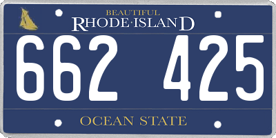 RI license plate 662425