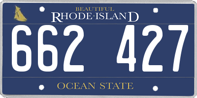 RI license plate 662427