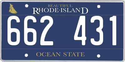 RI license plate 662431
