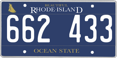 RI license plate 662433