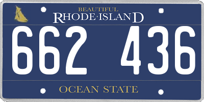 RI license plate 662436