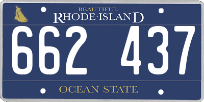RI license plate 662437