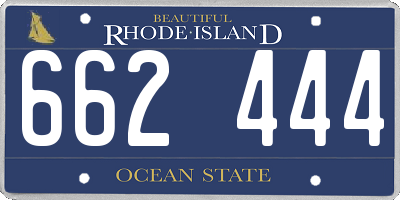 RI license plate 662444