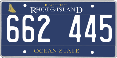 RI license plate 662445