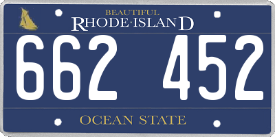 RI license plate 662452