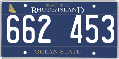 RI license plate 662453