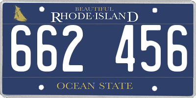RI license plate 662456