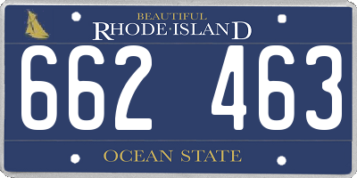 RI license plate 662463