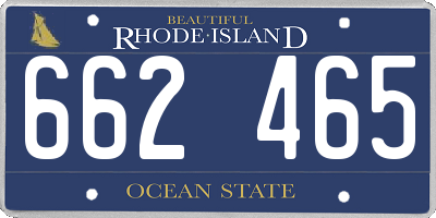 RI license plate 662465
