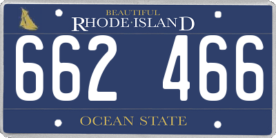 RI license plate 662466