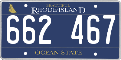 RI license plate 662467