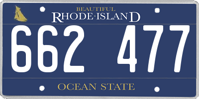RI license plate 662477