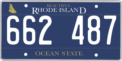 RI license plate 662487