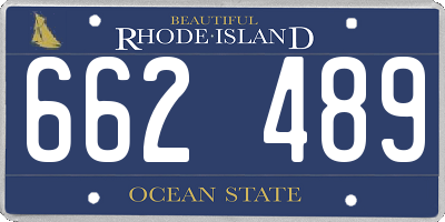 RI license plate 662489