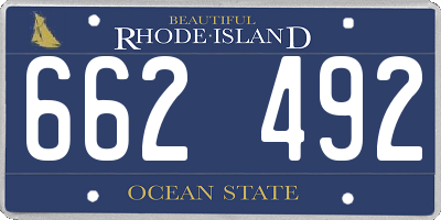 RI license plate 662492