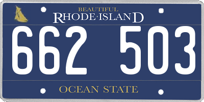 RI license plate 662503