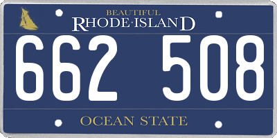 RI license plate 662508