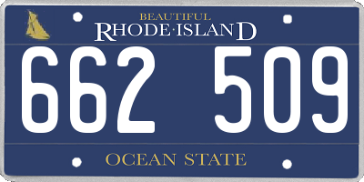 RI license plate 662509