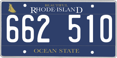 RI license plate 662510