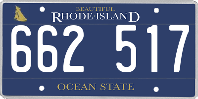 RI license plate 662517