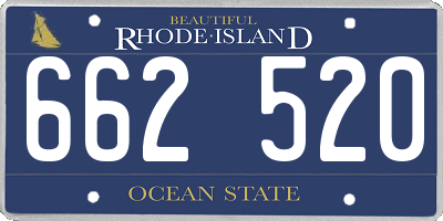 RI license plate 662520