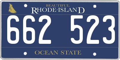 RI license plate 662523