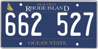 RI license plate 662527
