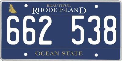 RI license plate 662538