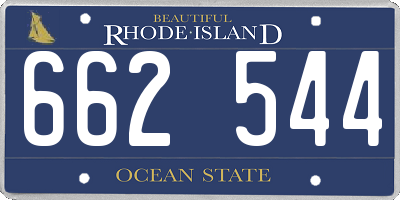 RI license plate 662544