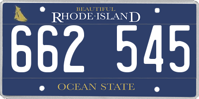 RI license plate 662545