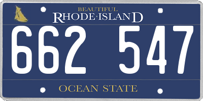 RI license plate 662547
