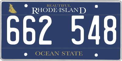 RI license plate 662548