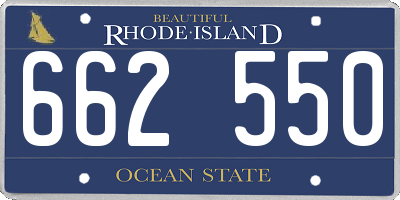 RI license plate 662550