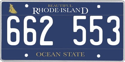 RI license plate 662553