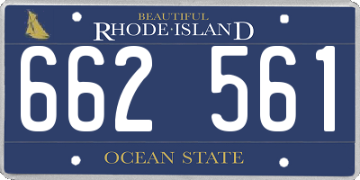 RI license plate 662561