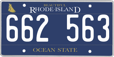 RI license plate 662563