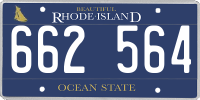 RI license plate 662564
