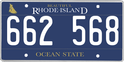 RI license plate 662568