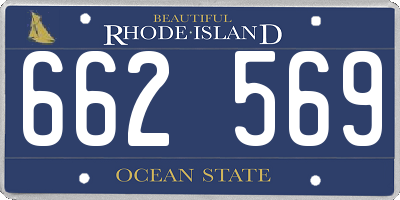 RI license plate 662569