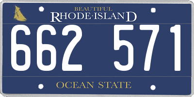 RI license plate 662571