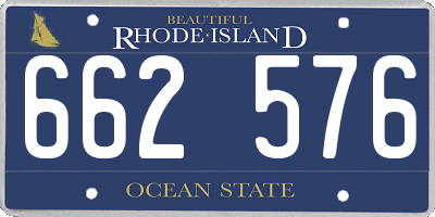 RI license plate 662576
