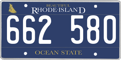 RI license plate 662580