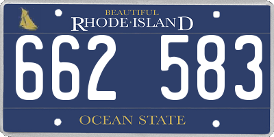 RI license plate 662583