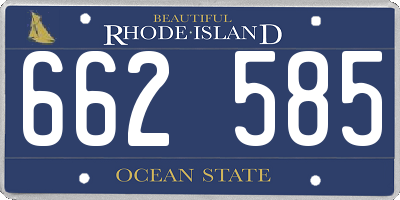 RI license plate 662585