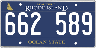 RI license plate 662589