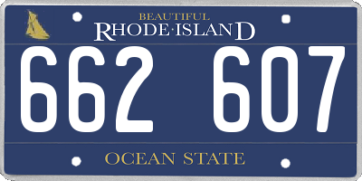RI license plate 662607
