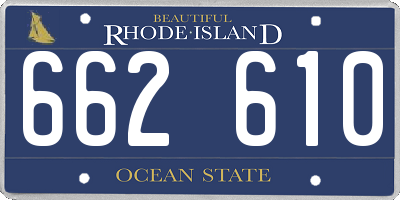 RI license plate 662610