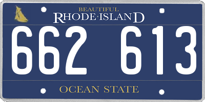 RI license plate 662613