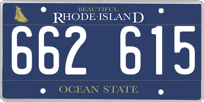 RI license plate 662615