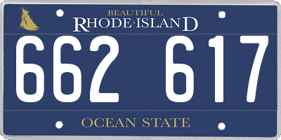 RI license plate 662617